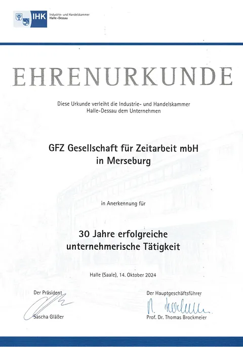GFZ - Gesellschaft für Zeitarbeit mbH Merseburg aus Merseburg